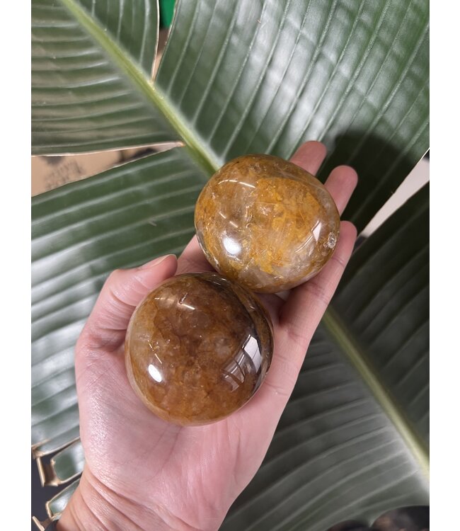 Golden Healer Palm Stone, Size XX-Large [175-199gr]