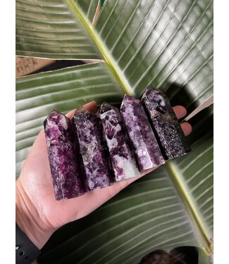 Lepidolite/Purple Mica Point, Size Large [75-99gr]