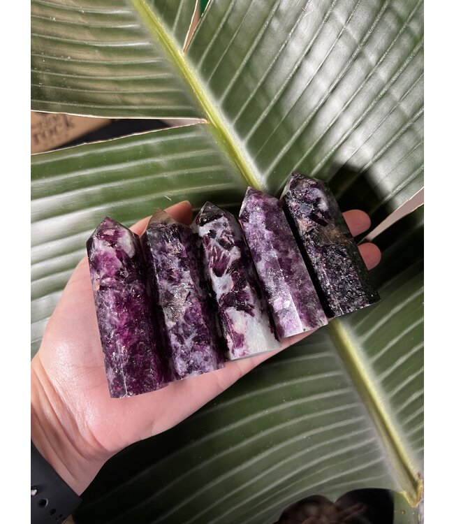 Lepidolite/Purple Mica Point, Size Large [75-99gr]