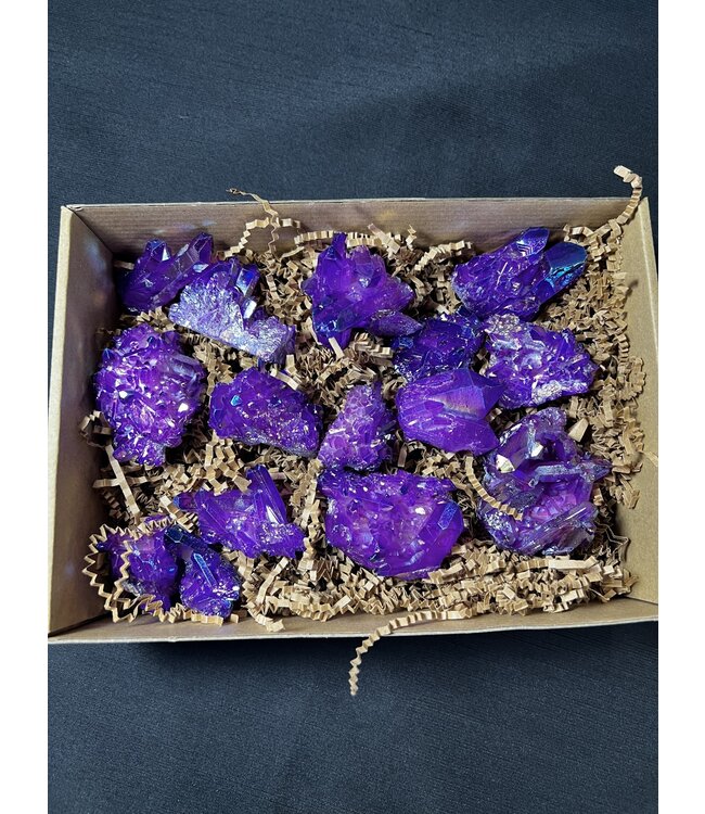 Purple Aura Quartz Clusters 1KG bulk lot