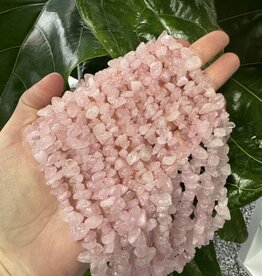 Rose Quartz Chip Beads Polished 31.5" Strand