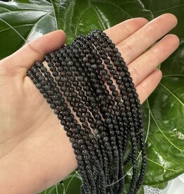 Sheen Obsidian Beads Polished 15" Strand 4mm