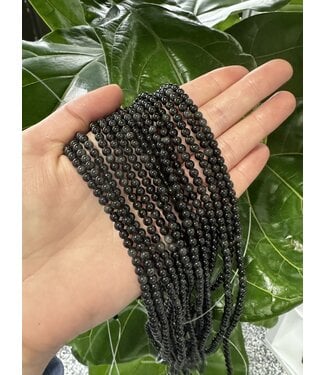 Sheen Obsidian Beads Polished 15" Strand 4mm
