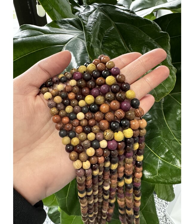 Wood Beads, Mixed, 15" Strand 6mm 8mm