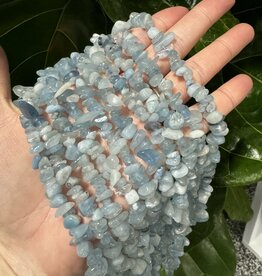 Aquamarine Chip Beads Polished 32" Strand