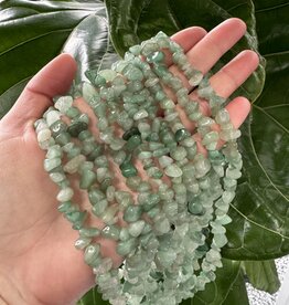 Green Aventurine Chip Beads Polished 33" Strand