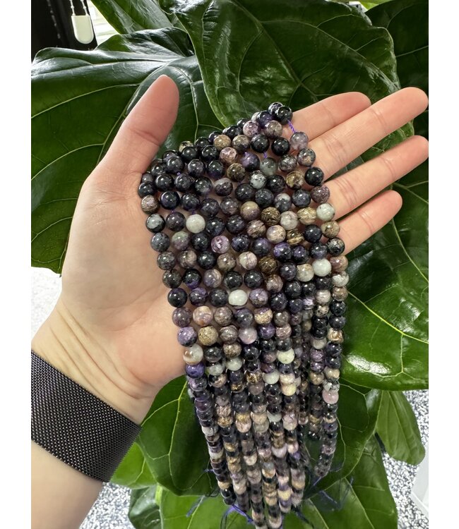Charoite Beads Polished 15" strand 8mm