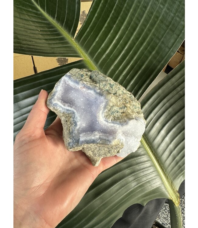 Blue Lace Agate Raw Geode #490, 814gr