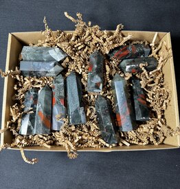 African Bloodstone Points 1KG bulk lot