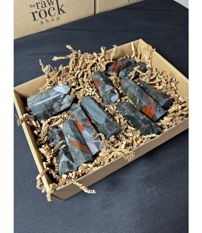 African Bloodstone Points 1KG bulk lot