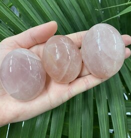 Rose Quartz Palm Stone, Size Small [75-99gr]