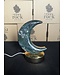 Moss Agate Moon USB Lamp #3, 478gr