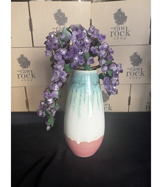 Amethyst Floral Vase #4, 4.962kg