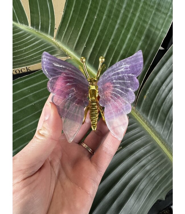 Fluorite Butterfly, Gold #13, 126gr