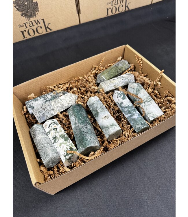 Moss Agate Points 1KG bulk lot