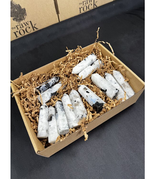 Rainbow Moonstone Points 1KG bulk lot