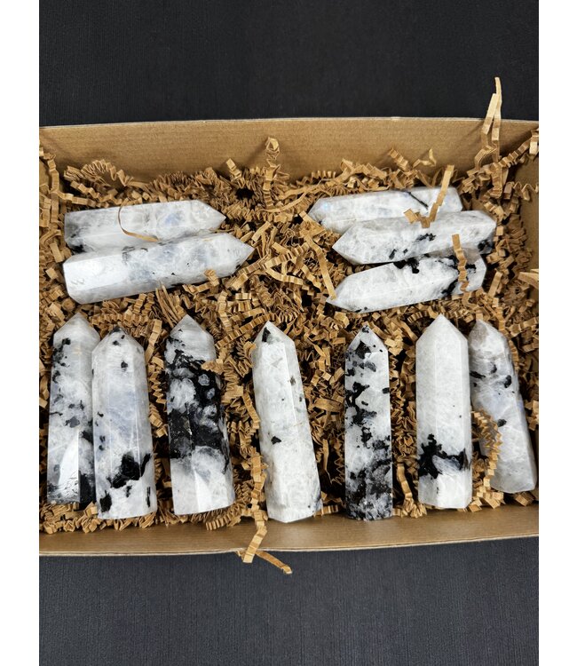 Rainbow Moonstone Points 1KG bulk lot