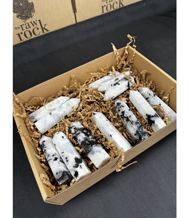 Rainbow Moonstone Points 1KG bulk lot