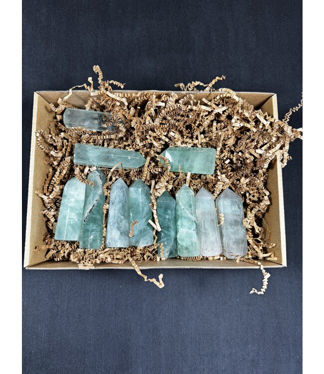 Green Fluorite Points 1KG bulk lot