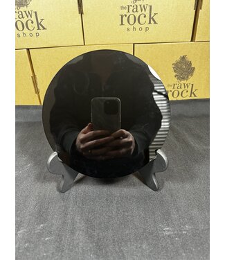 Black Obsidian Plate with Stand #4, 930gr