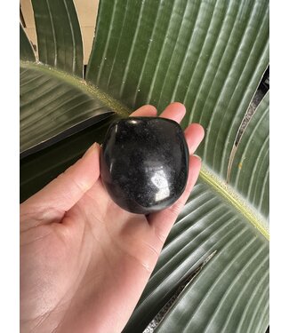 Black Tourmaline Palm Stone, Size Jumbo [200-224gr]