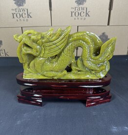 Green Jade Dragon With Stand, 2114gr
