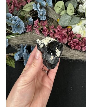 Schorl Black Tourmaline with Hyalite Opal #2, 172gr