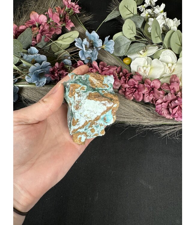 Drusy Coated Chrysocolla with Malachite #11, 280gr