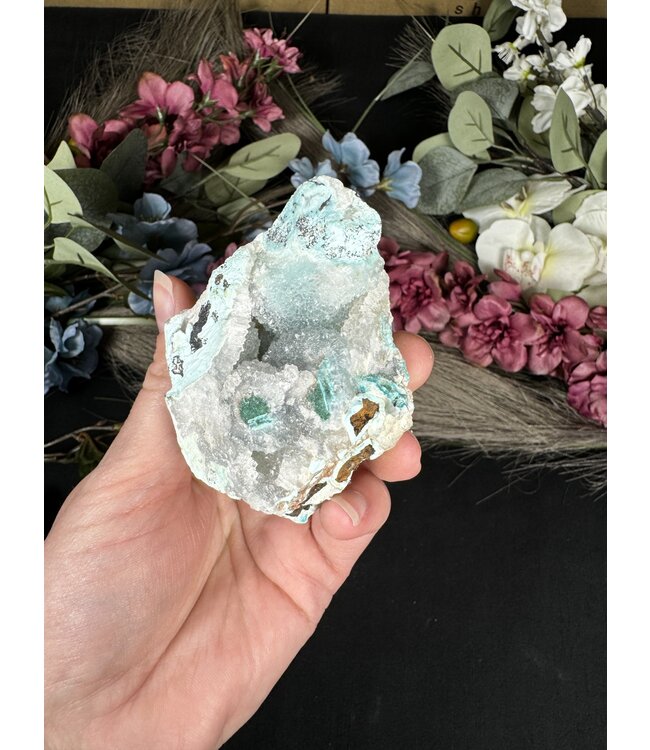 Drusy Coated Chrysocolla with Malachite #12, 136gr