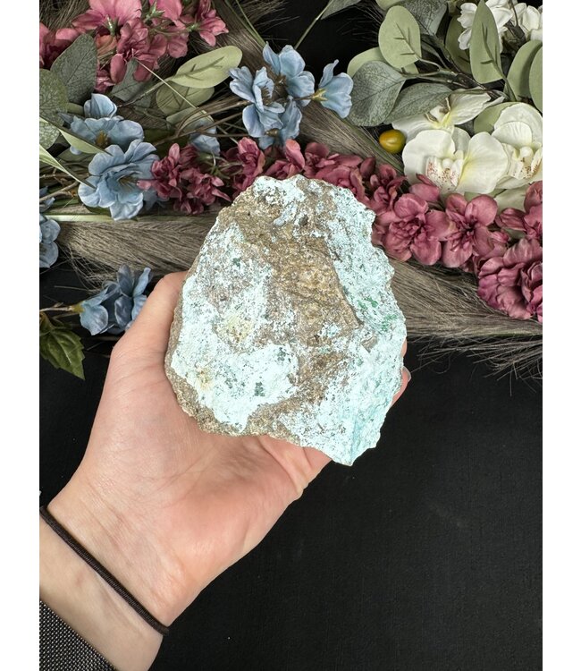 Drusy Coated Chrysocolla with Dolomite/Malachite #2, 502gr