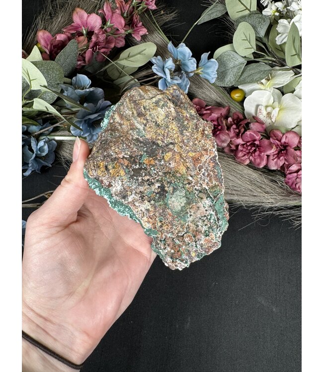 Chrysocolla w. Dolomite/Malachite #2, 472gr