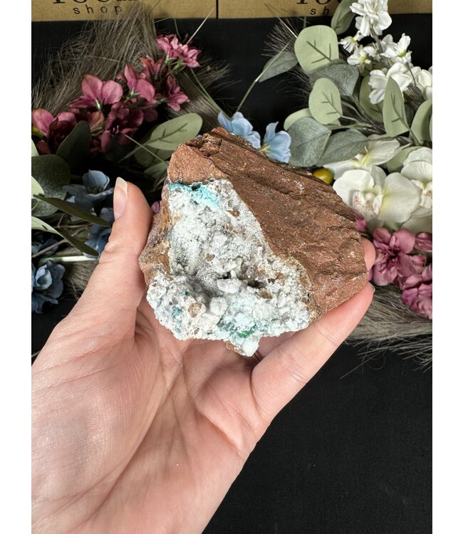 Drusy Coated Chrysocolla with Dolomite/Malachite #1, 270gr