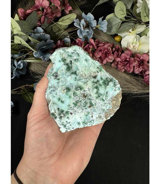 Drusy Coated Chrysocolla with Dolomite/Malachite #2, 502gr