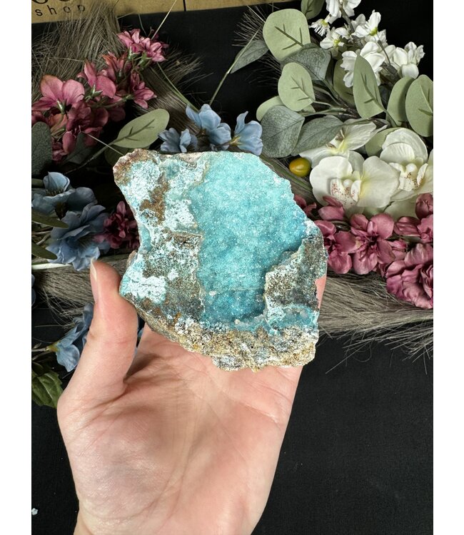 Drusy Coated Chrysocolla with Dolomite/Malachite #3, 414gr