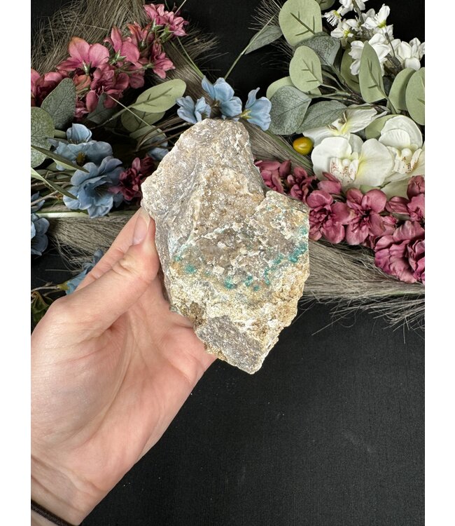 Drusy Coated Chrysocolla with Dolomite/Malachite #3, 414gr