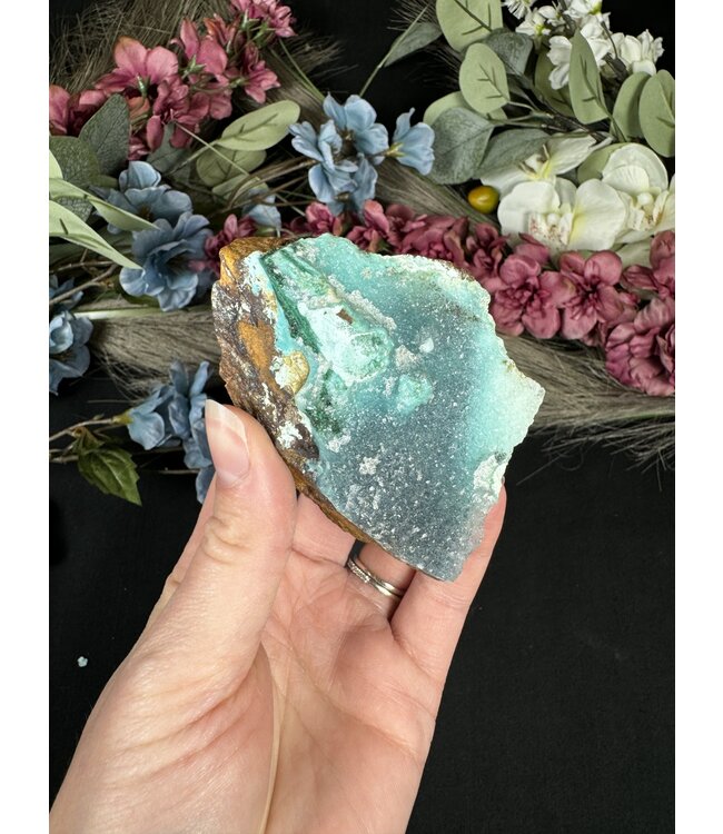 Drusy Coated Chrysocolla with Malachite #13, 176gr