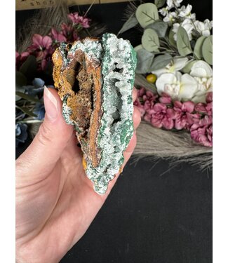 Drusy Coated Chrysocolla with Dolomite/Malachite #8, 176gr