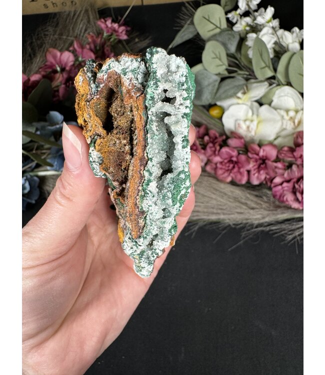 Drusy Coated Chrysocolla with Dolomite/Malachite #8, 176gr