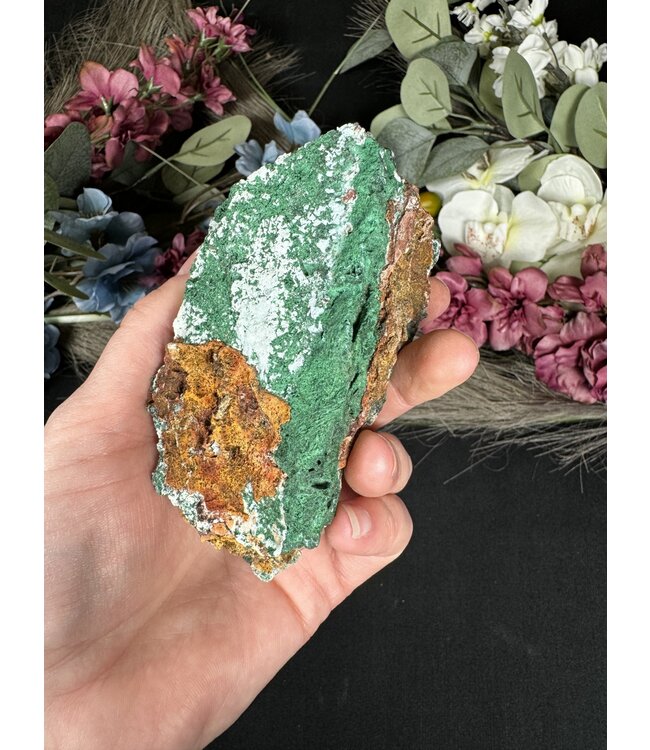 Drusy Coated Chrysocolla with Dolomite/Malachite #8, 176gr