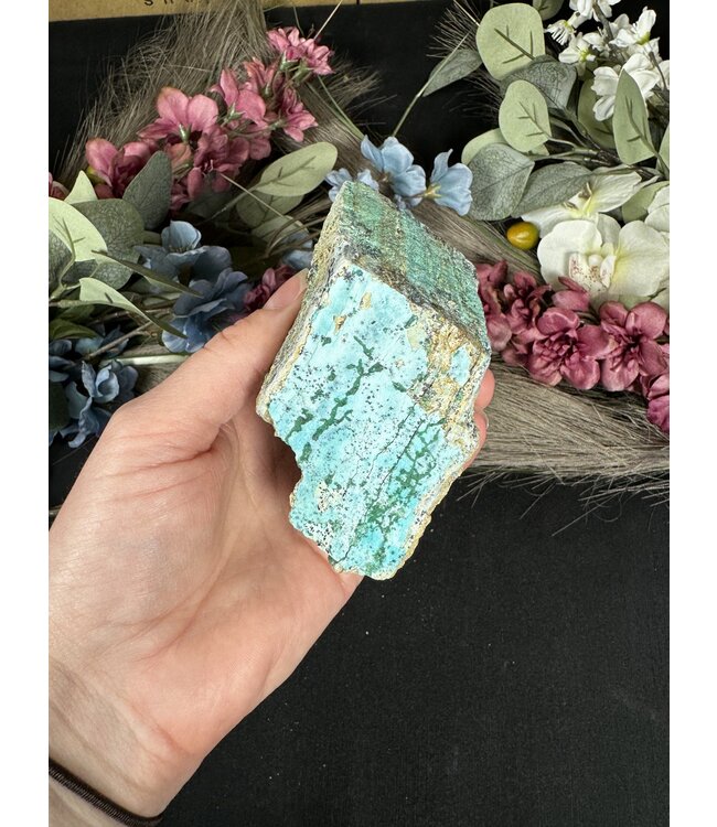 Drusy Coated Chrysocolla with Dolomite/Malachite #10, 304gr