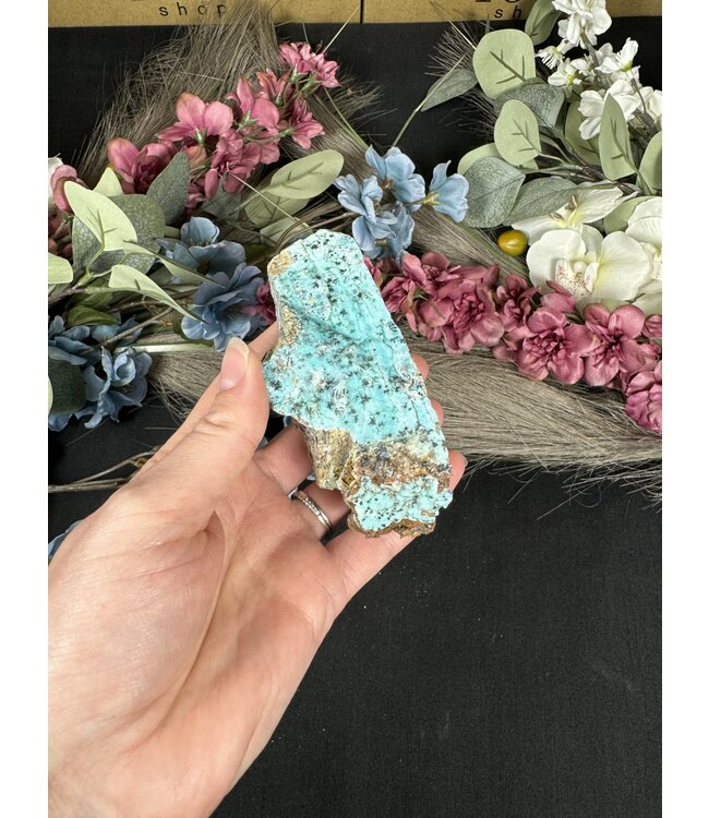 Drusy Coated Chrysocolla with Dolomite/Malachite #11, 170gr