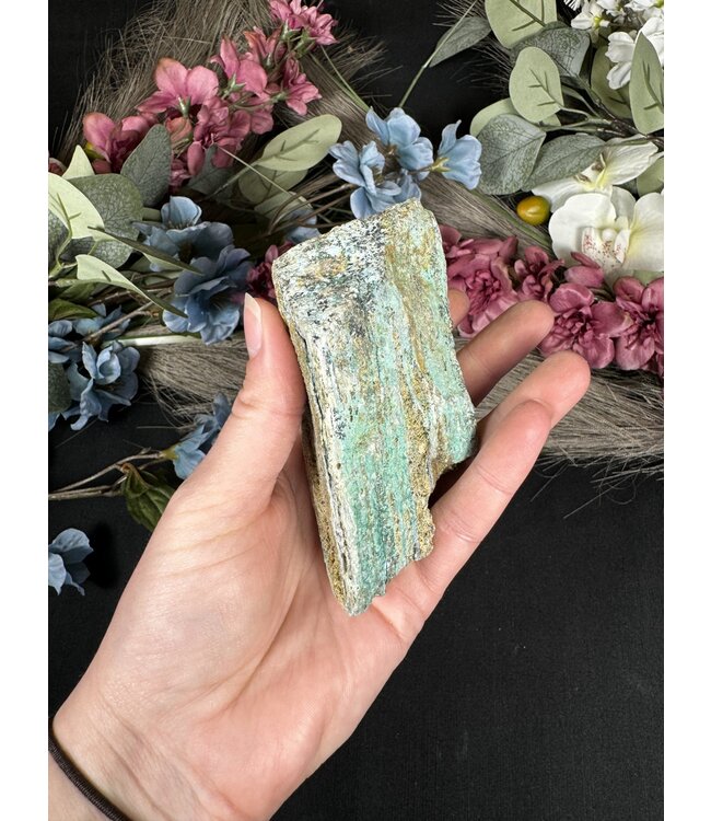 Drusy Coated Chrysocolla with Dolomite/Malachite #10, 304gr