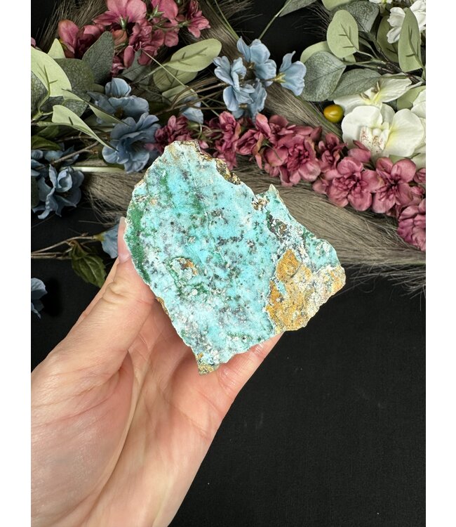 Drusy Coated Chrysocolla with Dolomite/Malachite #12, 198gr