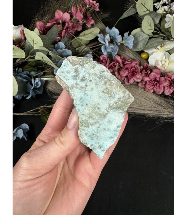 Drusy Coated Chrysocolla with Dolomite/Malachite #13, 124gr