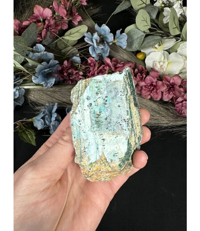 Drusy Coated Chrysocolla with Dolomite/Malachite #16, 218gr