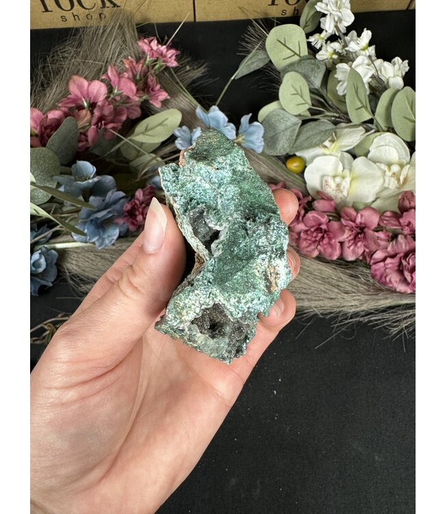 Drusy Coated Chrysocolla with Dolomite/Malachite #21, 222gr