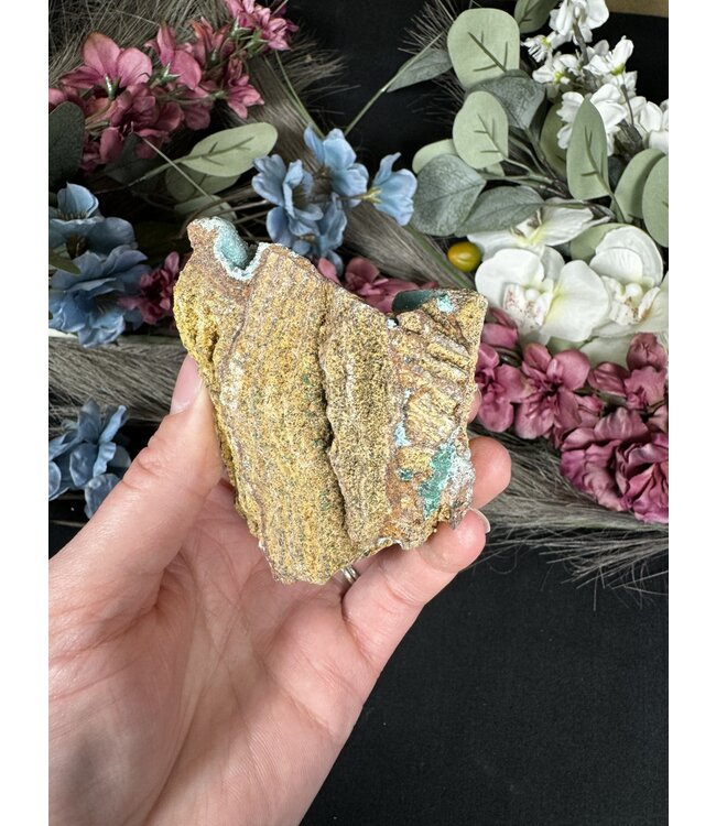 Drusy Coated Chrysocolla with Dolomite/Malachite #31, 164gr