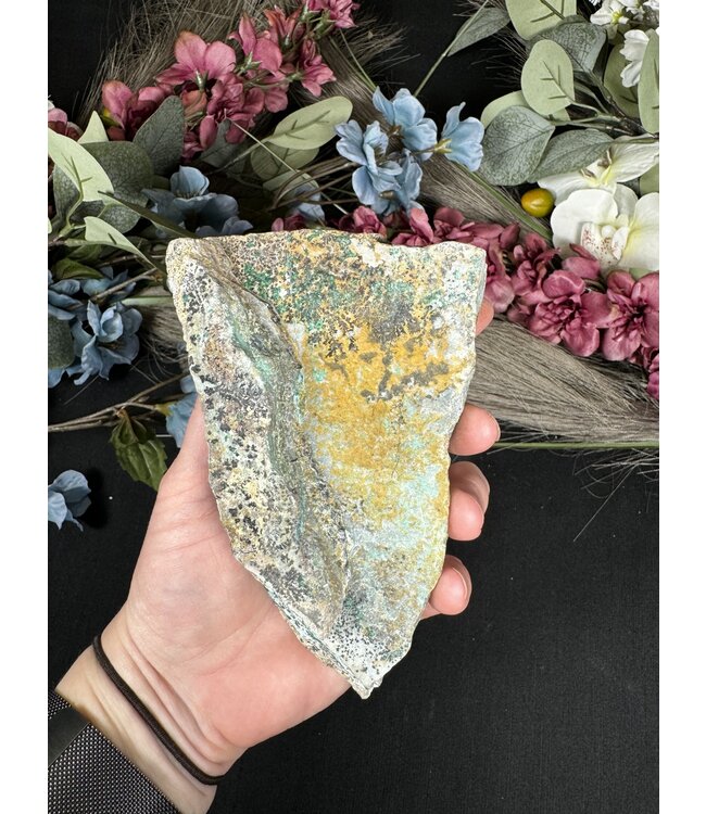 Drusy Coated Chrysocolla with Malachite #37, 614gr