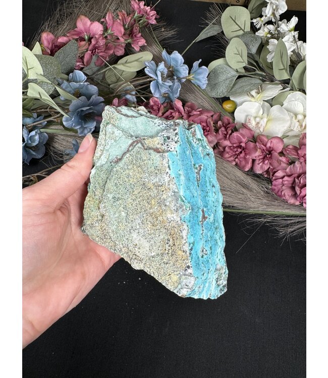 Drusy Coated Chrysocolla with Malachite #38, 614gr