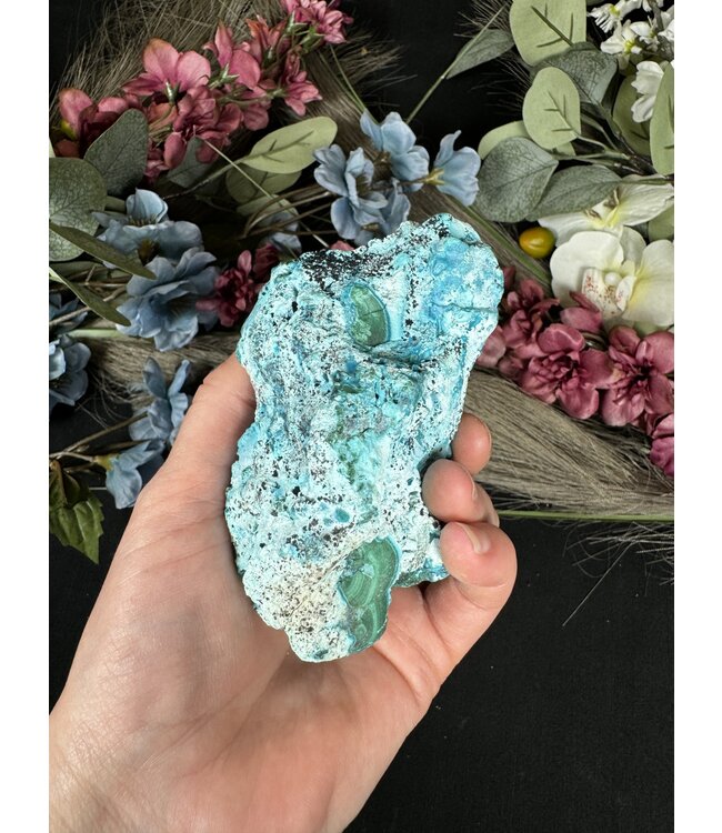 Chrysocolla with Silky Malachite Matrix #1, 510gr